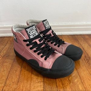 Vans California Native Dusty Rose Pink with Black Rubber Soles High Tops